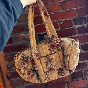 Vintage Floral Quilted Tote Bag